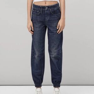 RAG & BONE Miramar Jogger Cotton Denim High Rise Ankle Pant in Merest Size XXS.